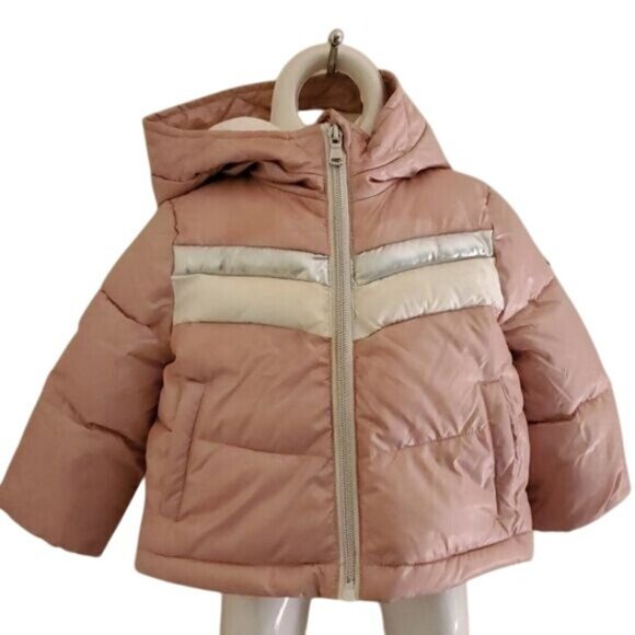 Michael Kors Puffer WINTER Jacket Coat Pink Hooded TODDLER GIRLS Kids 12 Month - Picture 2 of 16